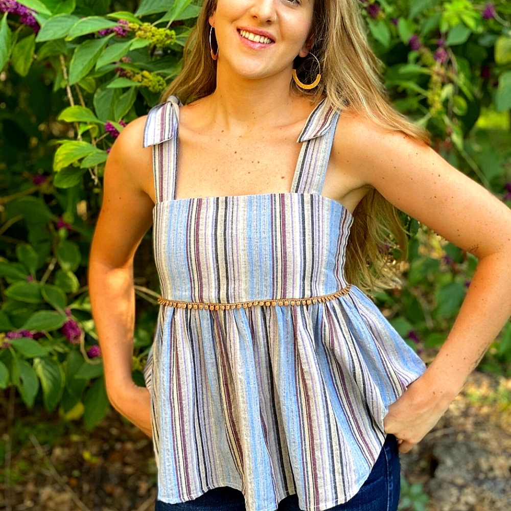 NWT Anthropologie "THML" 'Lori' Tie-Shoulder Top